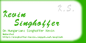 kevin singhoffer business card